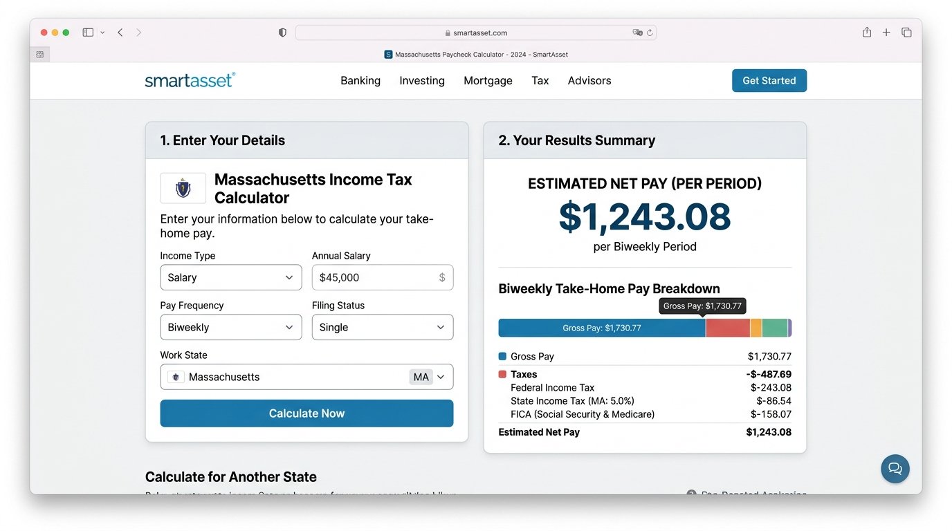 Massachusetts Paycheck Calculator